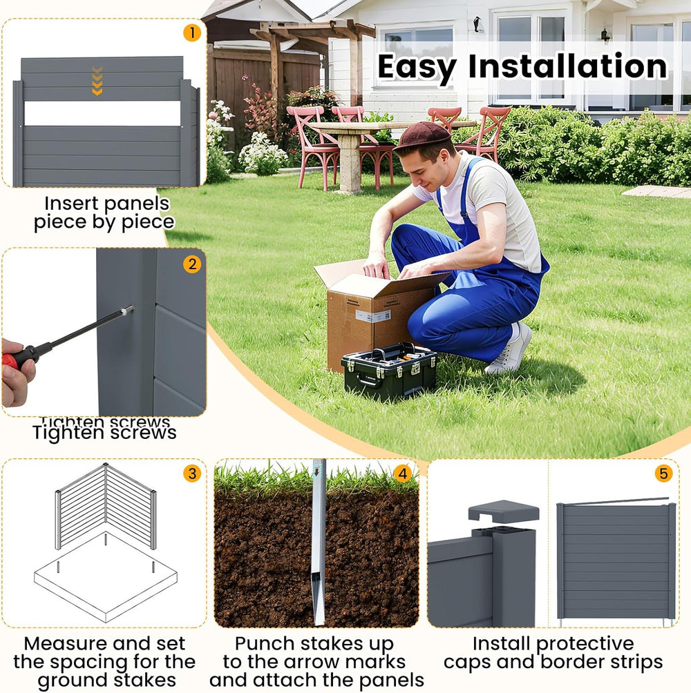 GIANTEX No-Dig Air Conditioner Fence, 4 Panels, 48''W x 48''H...