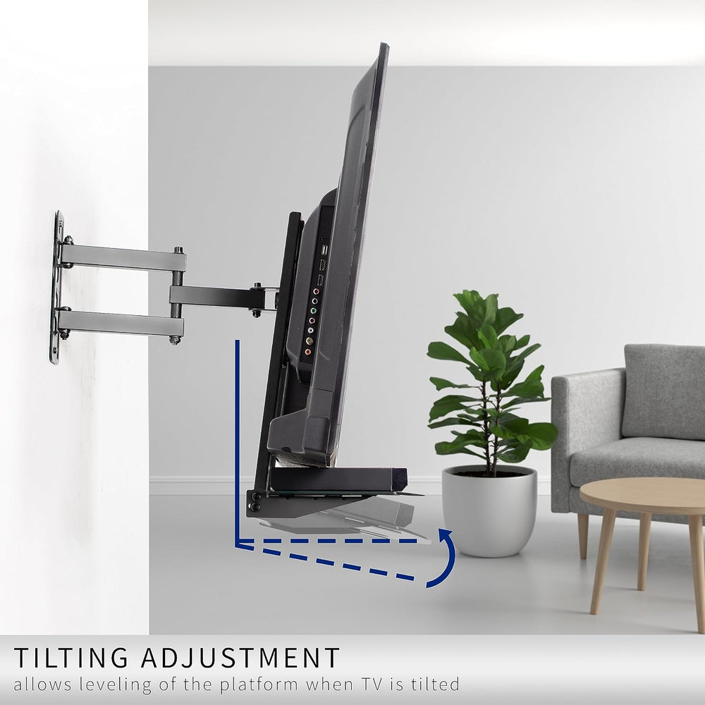VIVO Black 18 in Under Above VESA Back of TV Wall Mount Shelf, MOUNT-SF04R