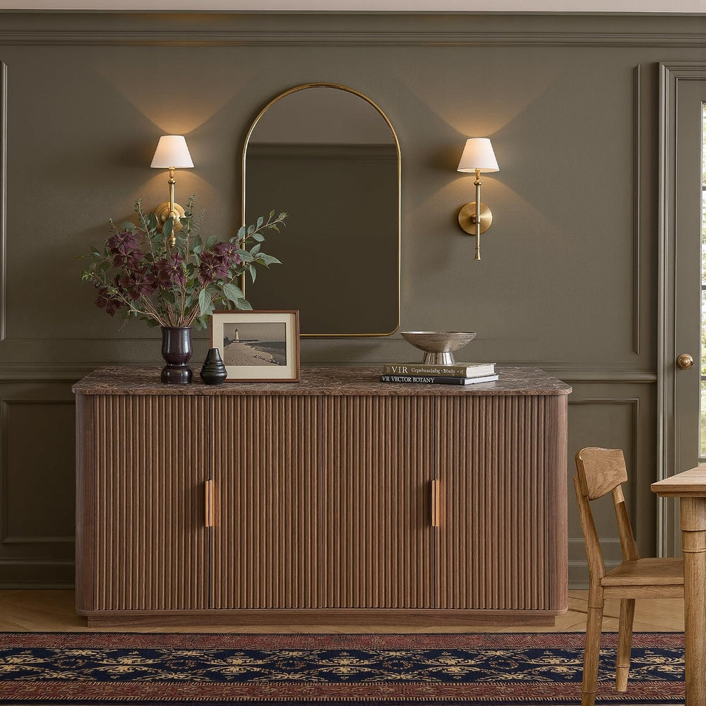 win2win 63" Fluted Sideboard Buffet Cabinet with Storage
