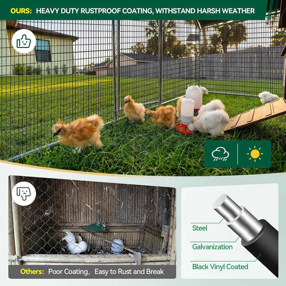 100ft(L) x 4ft(H) Welded Wire Fence, Black PVC Coated Wire Mesh, 16GA 2 Inch ...