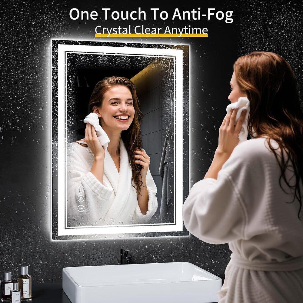 30"x22" LED Bathroom Mirror with Lights,Anti-Fog,3 Color Modes