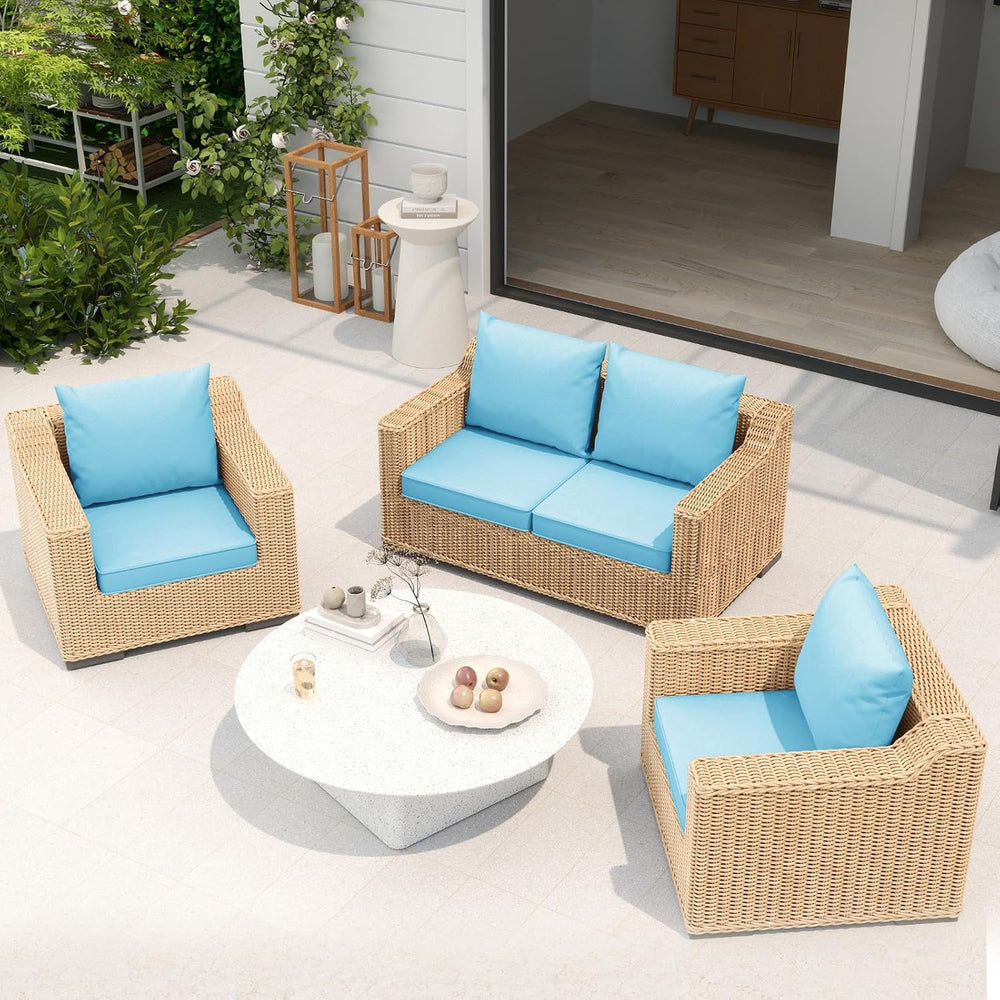 Outdoor Chair Cushions Set of 4, 22 x 22 Inch Patio Furniture Cushions with S...