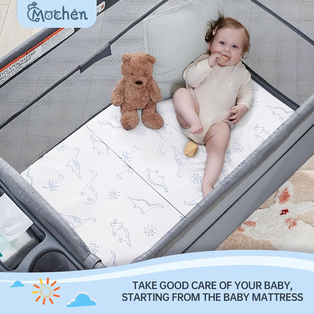 Mochen Pack and Play Mattress,38x26 Trifold Dual-Sided Memory Foam