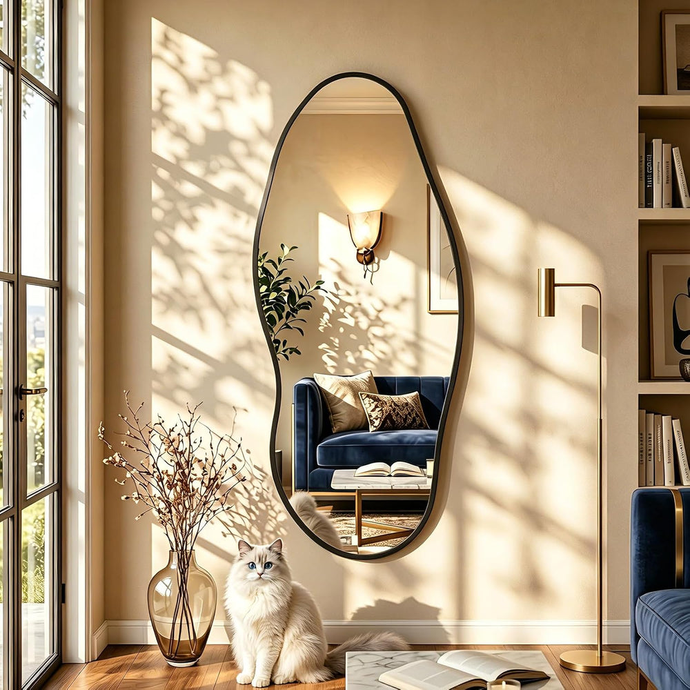 Irregular Full Length Mirror-Black Mirrors for Wall Home Decor 55"x 23&q...