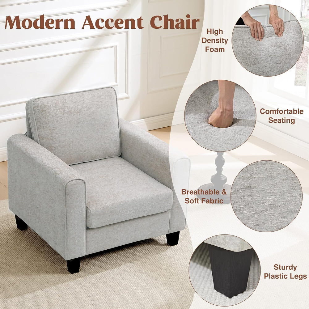 Accent Chairs Set of 2 for Living Room, Mid Century Modern Upholstered Living...