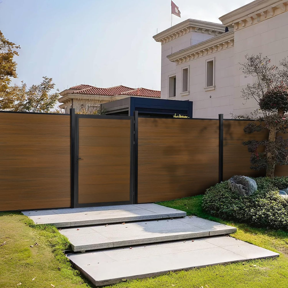 Mondaria Wood Plastic Composite Gate for Privacy Fence 6ft(H)*4ft(W), Fence G...