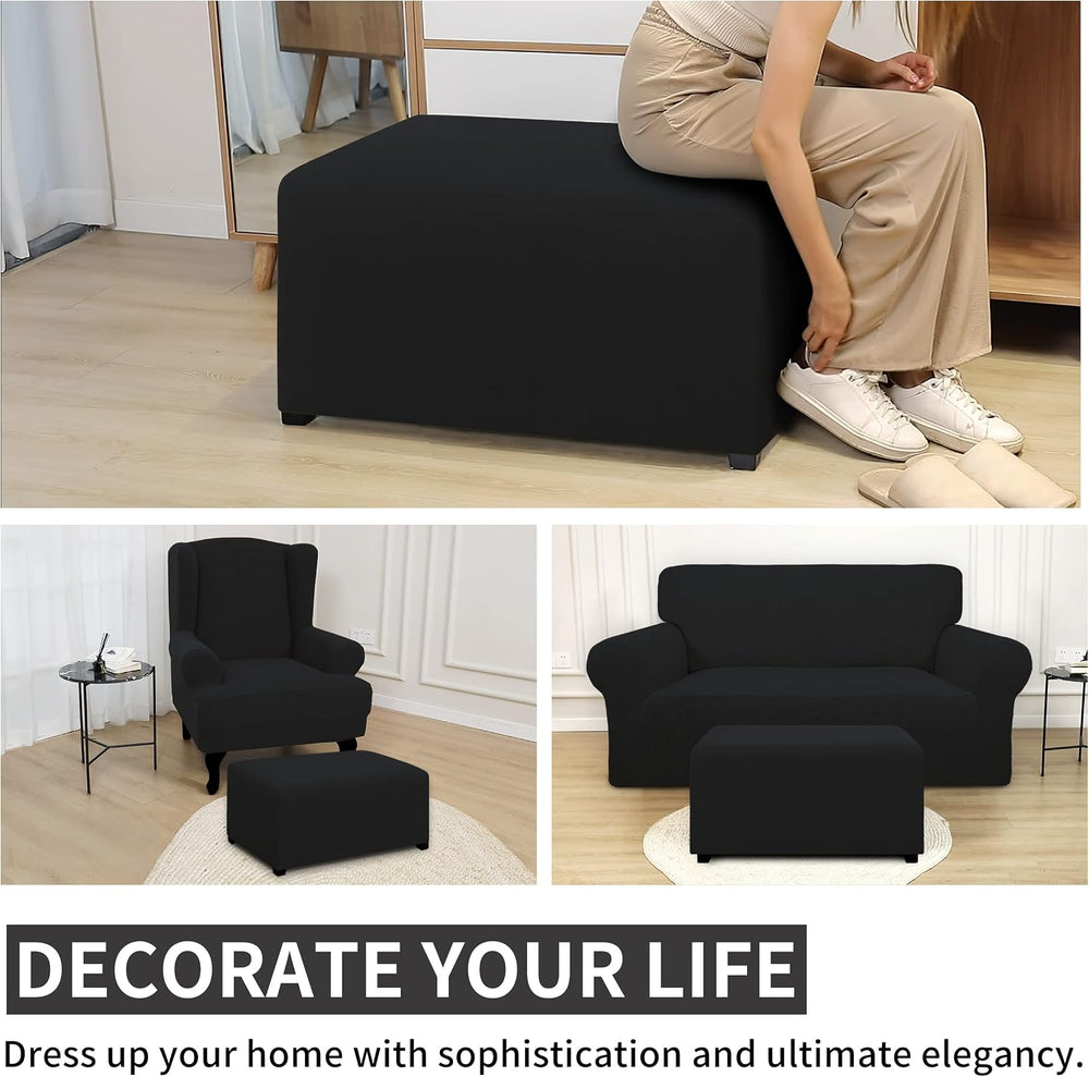 Easy-Going Waterproof Stretch XX-Large Rectangle Ottoman Cover Footstool