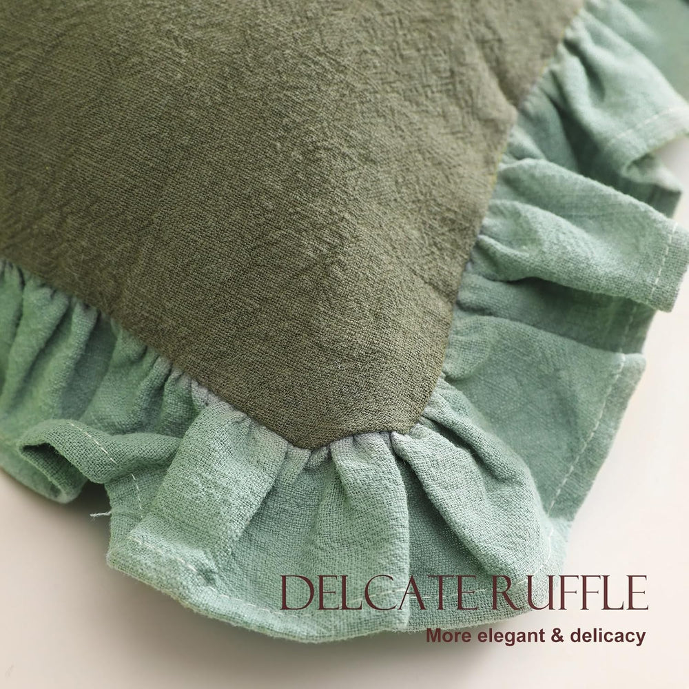 patdrea Designer Vintage Green Throw Pillow Covers,Set of 2,18"x18"