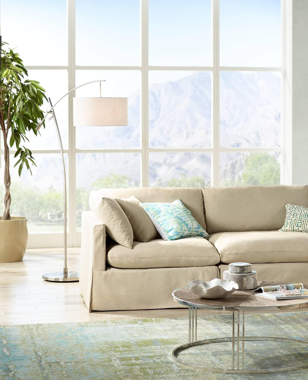 Raymond Brushed Nickel Adjustable Boom Arc 69" Tall Floor Lamp