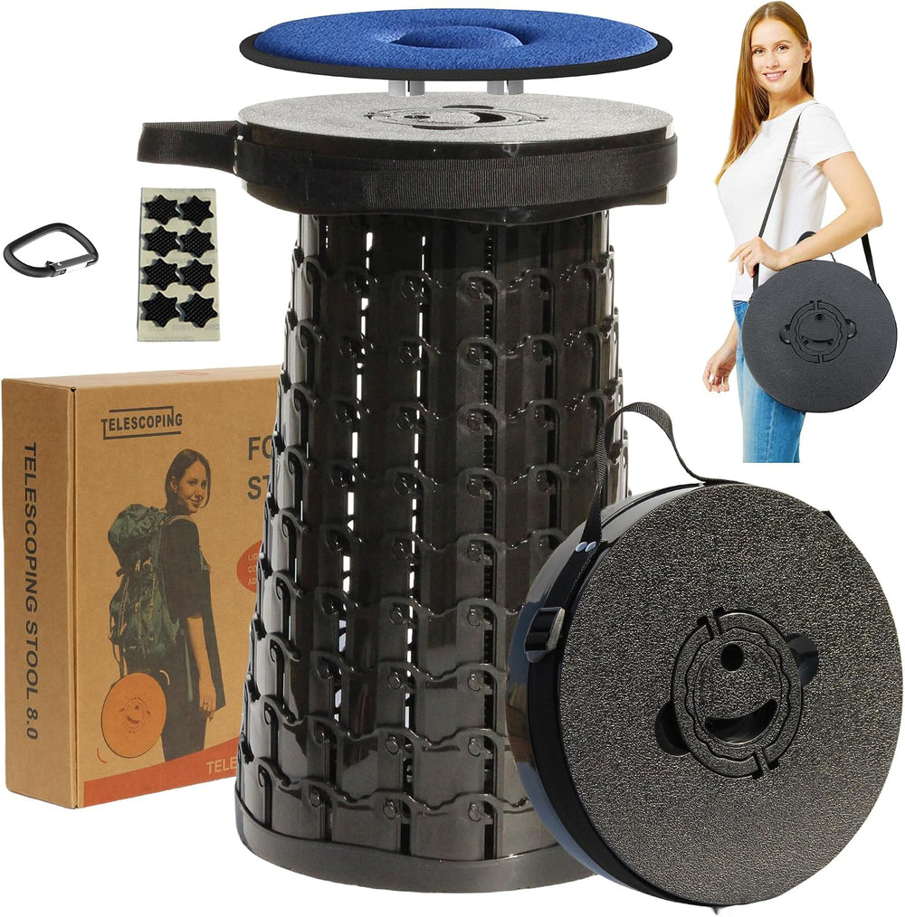 ALEVMOOM 2026 Upgraded XXL 19.7" Collapsible Stool with Cushion, 1000lbs...