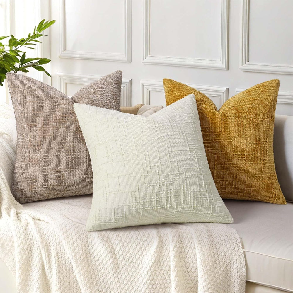decorUhome Christmas Textured Chenille Throw Pillow Covers 26x26 Set of 2