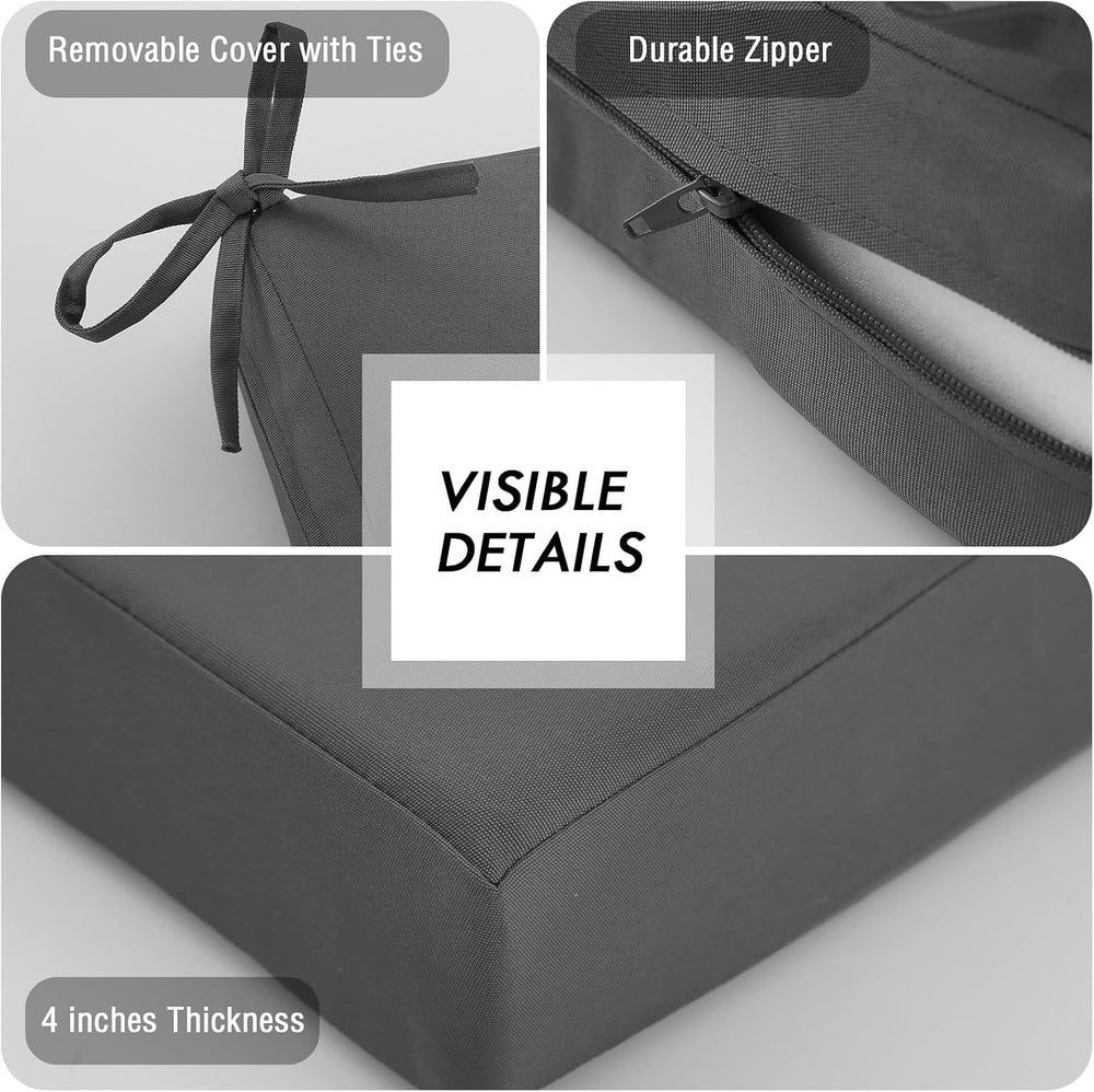 idee-home Outdoor Cushions for Patio Furniture, Outdoor Seat Cushion