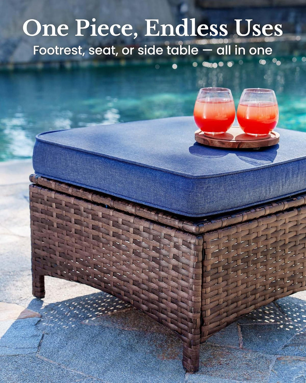 HILLGA 5-Piece Luxury Patio Furniture Set with 6" Thick Cushions, Weathe...
