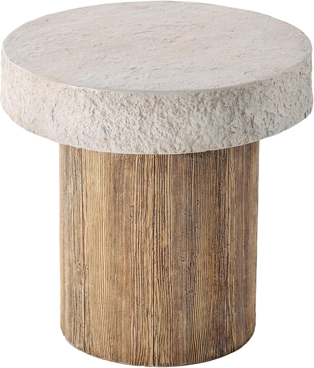 SUNBURY Outdoor Concrete Coffee Table, 20" W Patio Dining Table Round
