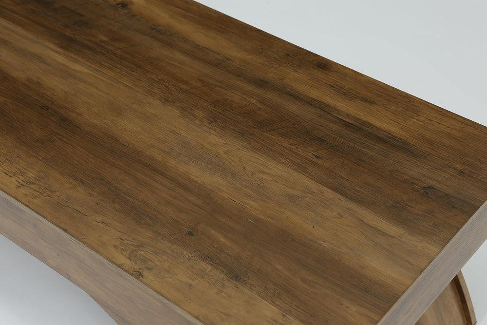 LITTLE TREE Modern Coffee Table, 47” Living Room Table, Rectangle Coffee Tabl...