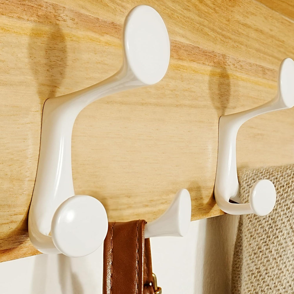 SKOLOO Wall Shelf with Hooks, 24-Inch Coat Rack Wall Mount with Shelf Organiz...