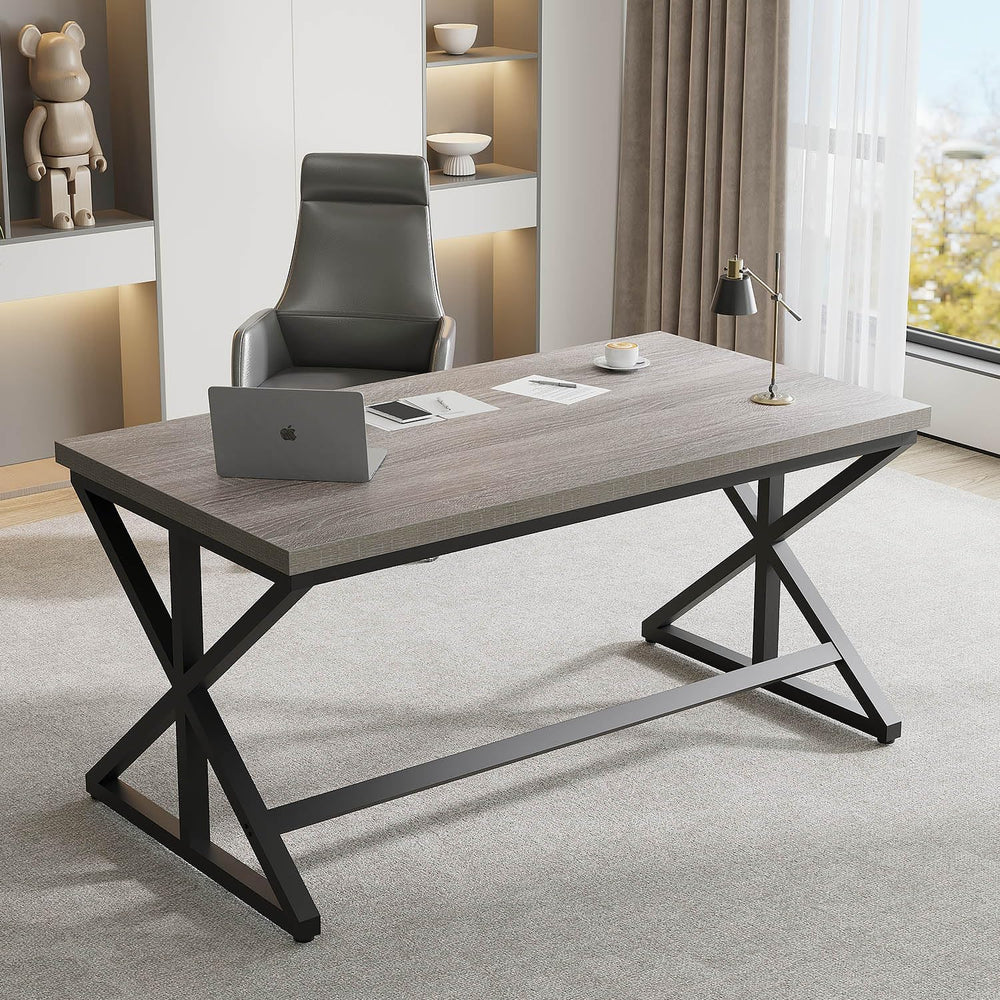 IBF Computer Desk, Industrial PC Laptop Office Desk Ligh Grey 47 Inch