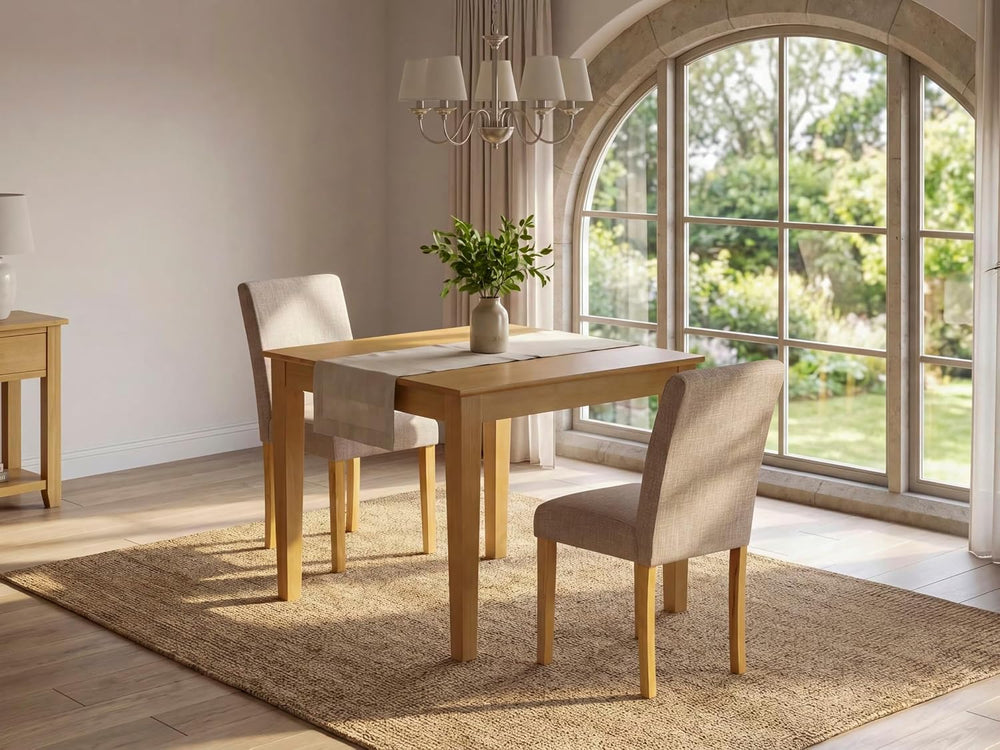 East West Furniture OXAB3-OAK-04 3 Piece Dining Table Set for Small Spaces Co...