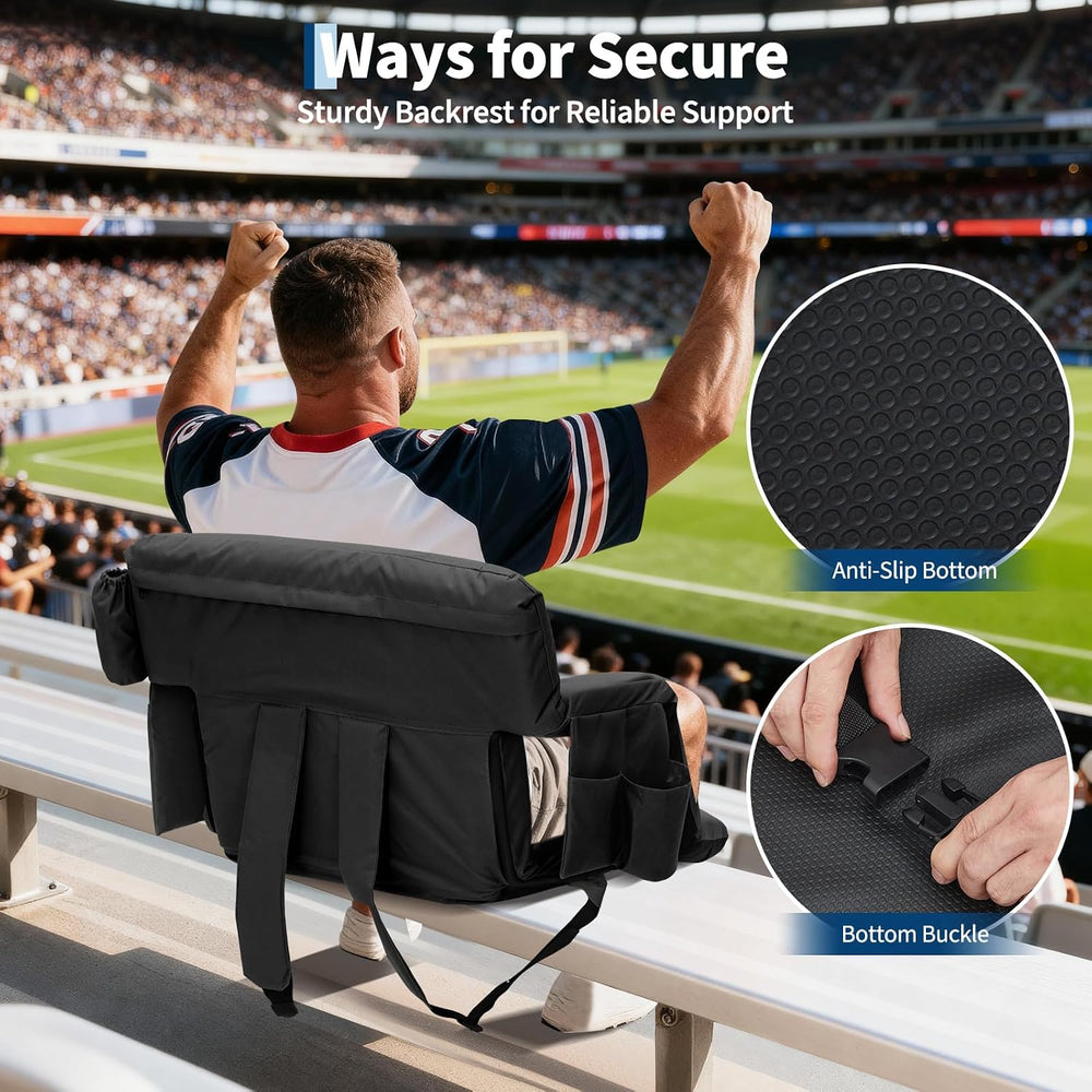 Garvee Stadium Seats with Back Support and Padded Cushion - Extra Wide Bleach...