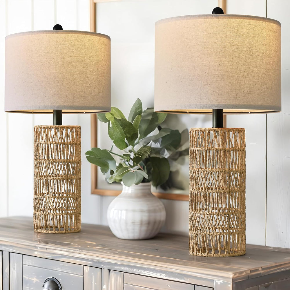 OYEARS 22.5" Boho Table Lamps Set of 2 for Living Room, Bedside Lamp for...