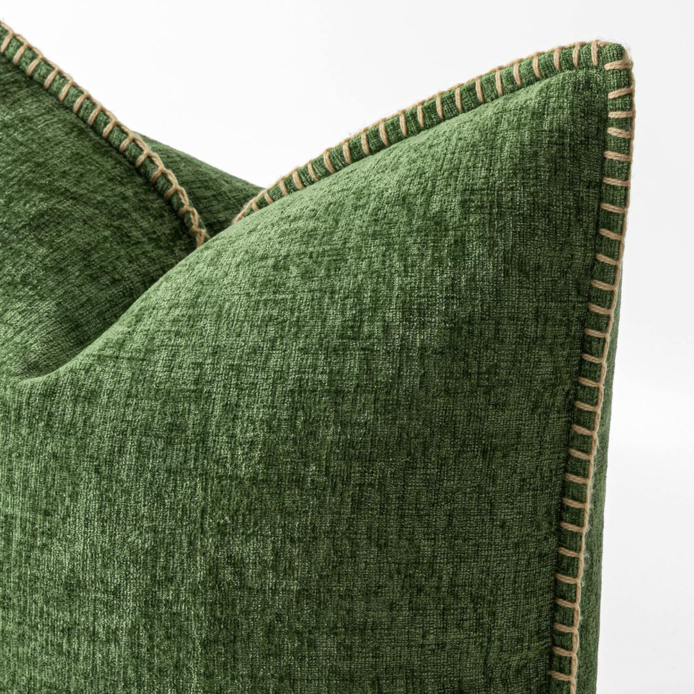 MIULEE Christmas Decorative Euro Sham Pillow Covers 24x24 Inch Forest Green