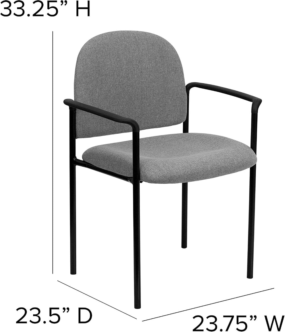 Flash Furniture Steel Stackable Reception Chair with Arms, Gray