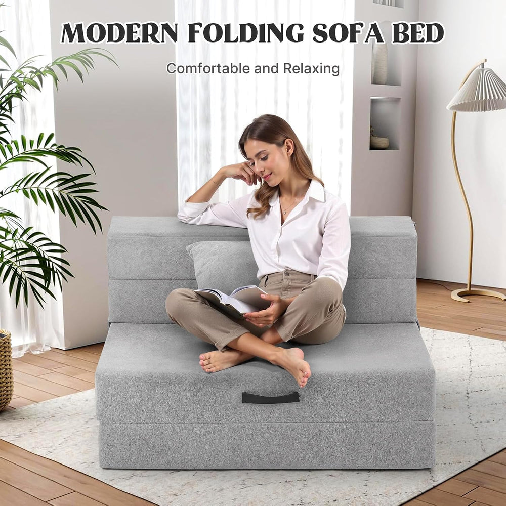 Convertible Sofa Bed 4 in 1 Folding Sleeper Chair, High Density Sponge Floor ...
