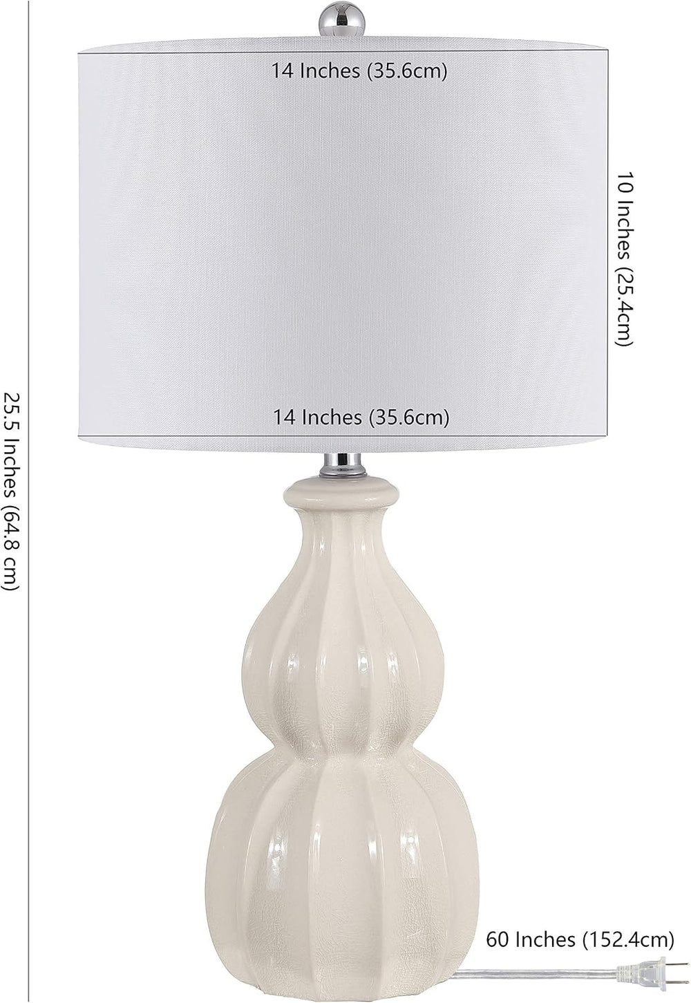 SAFAVIEH Wade Table Lamp, 25.5" Ivory TBL4274B