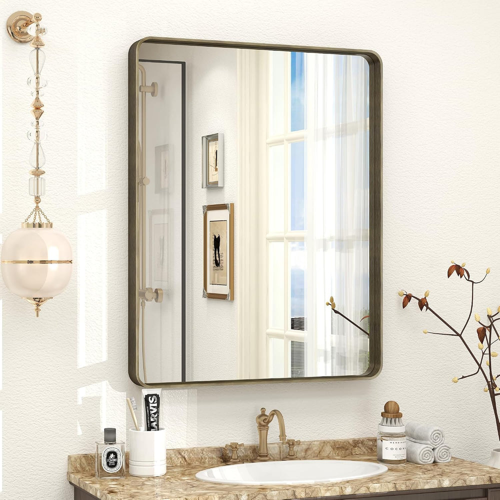 24x30 Inch Brushed Bronze Bathroom Mirror for Wall