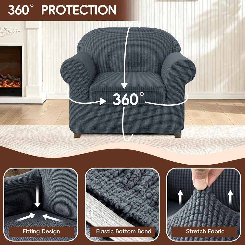2 Pieces Stretch Chair Cover Slipcover Decorative Couch Cover for Living Room...
