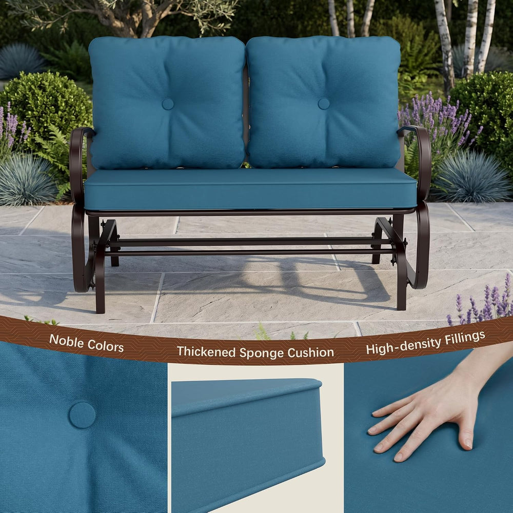 Crownland Outdoor Patio Glider Chair, Rocking Glider Bench for 2 Person, Porc...