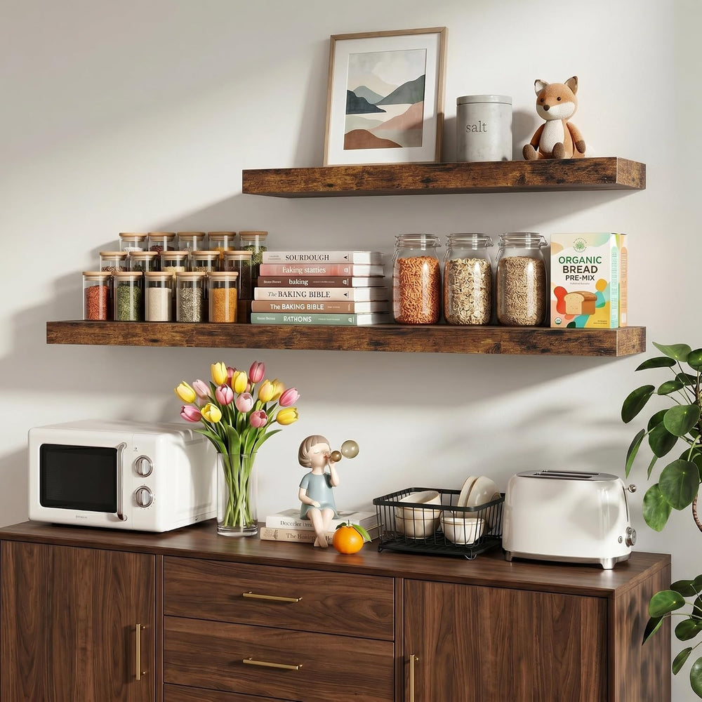 Vivelove 16 Inch Floating Shelves Wall Mounted for Display, 6.5 Deep Duty She...