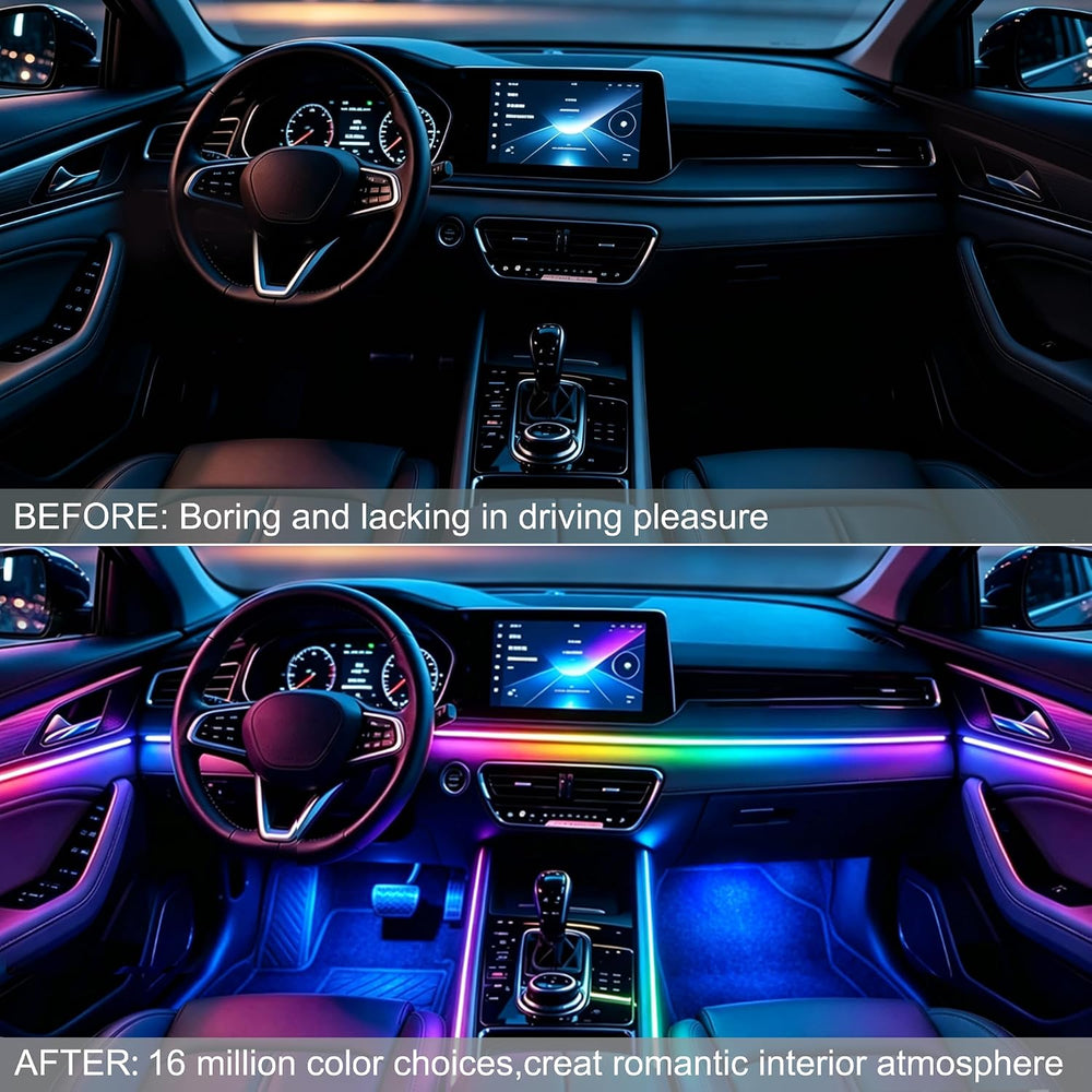 Acrylic Interior Car LED Strip Lights, USB Car Ambient Lighting