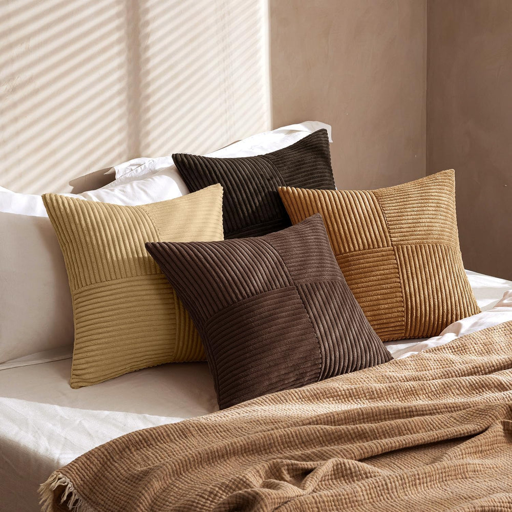 MIULEE Boho Decorative Throw Pillow Covers 20x20 Set of 4 Farmhouse Neutral C...