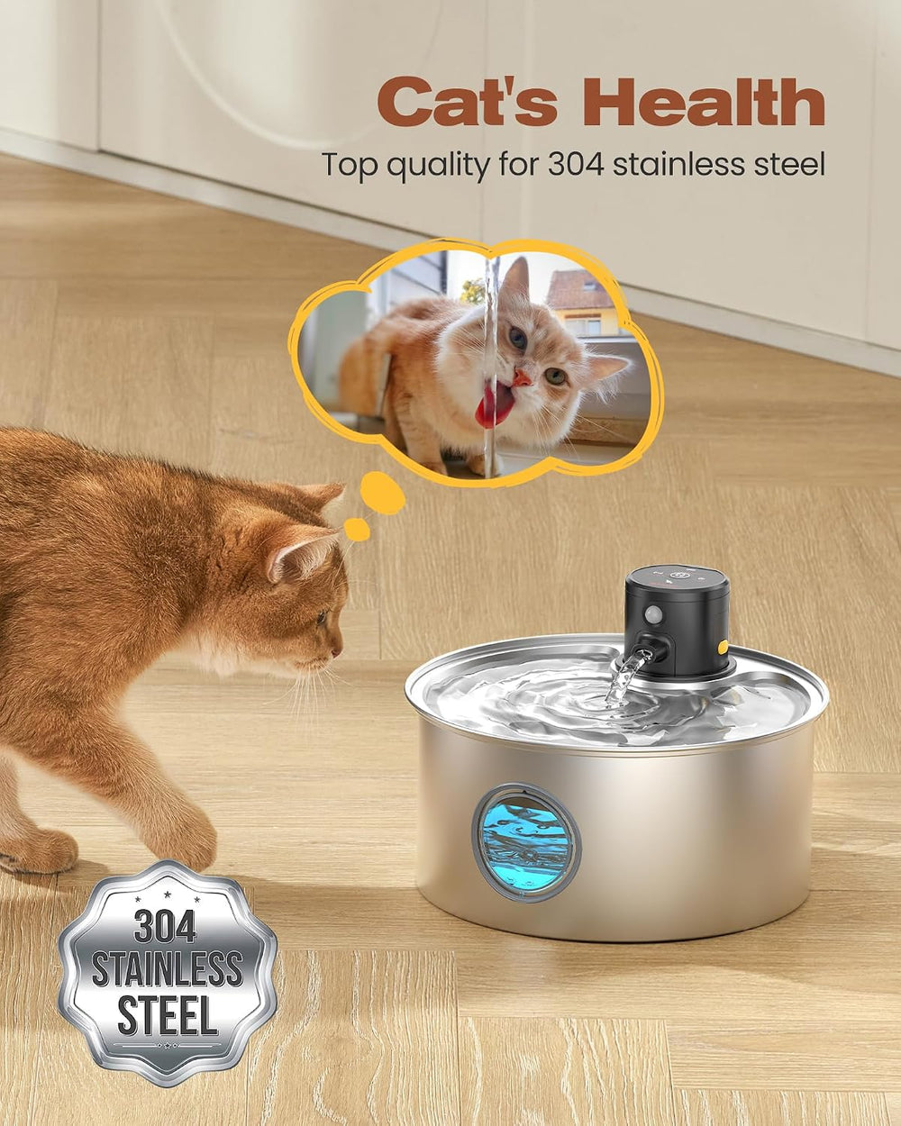 Cat Water Fountain Battery Powered: Cordless Cat Fountain Wireless