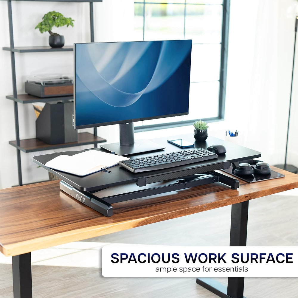 VIVO Black 36 in Tilting Stand Up Desk Converter, DESK-V036T