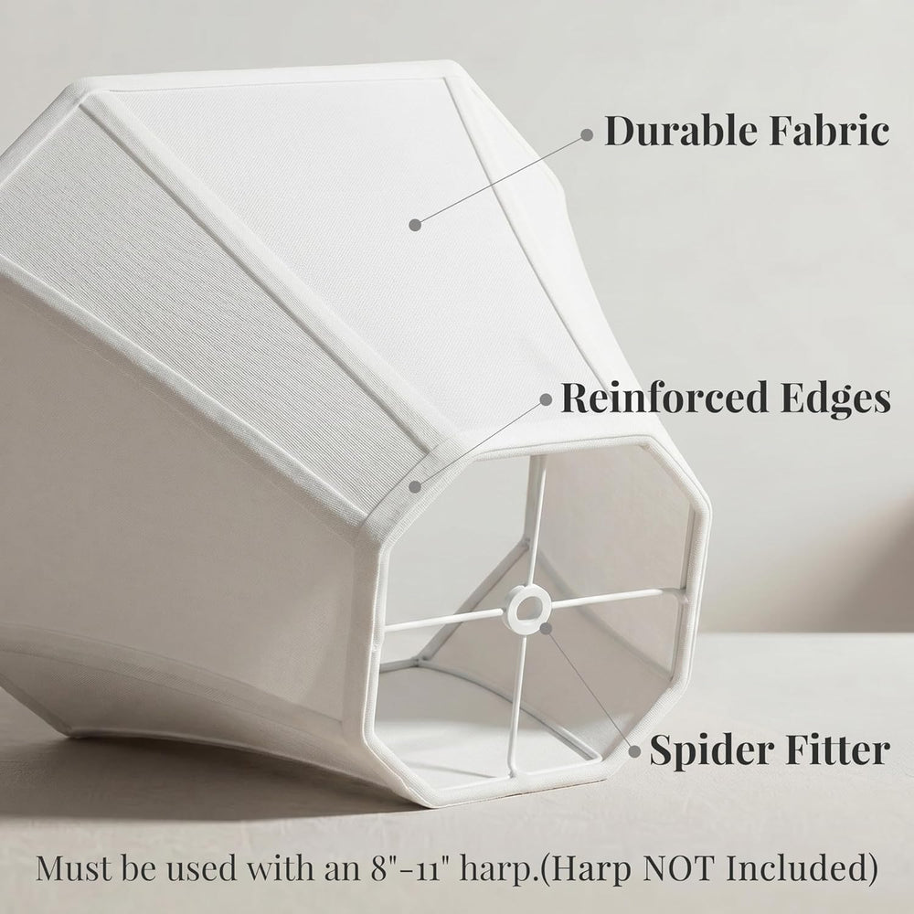 Lamp Shades Set of 2, White Medium Lampshades (6.5"x13"x10.8")...