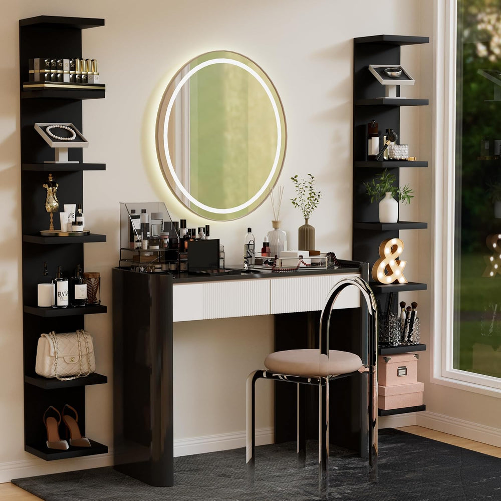 7 Tier Wall Shelf, Versatile Wall Mounted Lack Shlef Floating Shelf Black