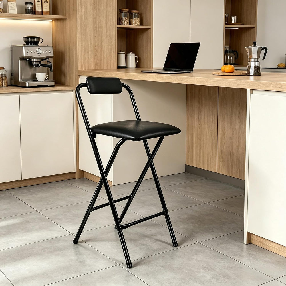 Folding Stool with Back,1Pcs Tall Foldable Stool 29.5 Inch