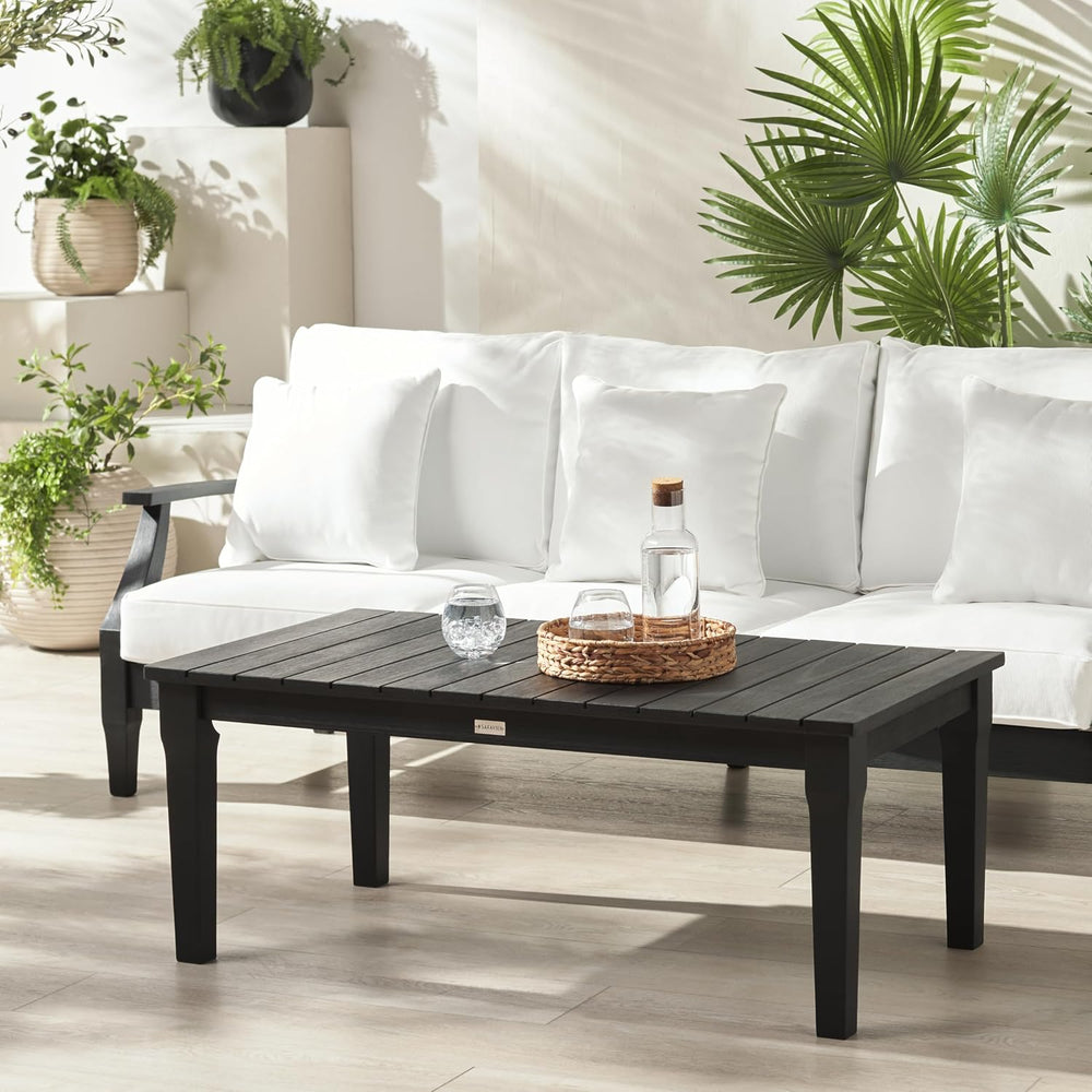 SAFAVIEH Couture Outdoor - Martinique Coffee Table - Black - Solid Wood - Coa...