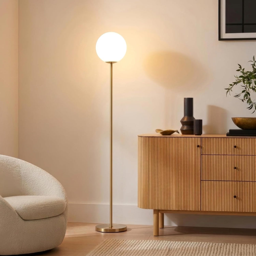 Brightech Luna LED Floor lamp, Modern Lamp for Living Rooms & Offices, Gr...