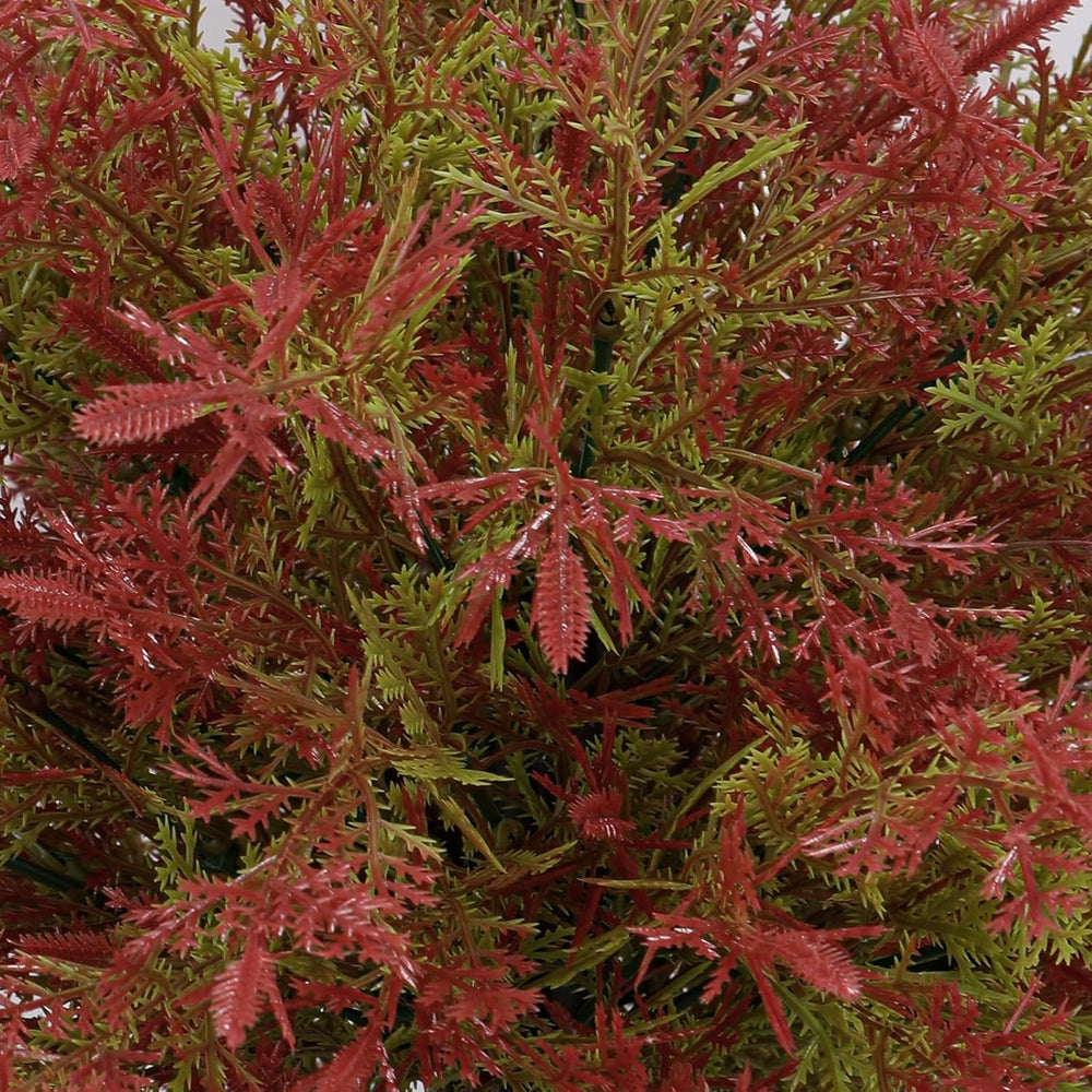 Artificial Fall Cedar Topiary Trees with Ground Stakes, Red Green Cedar