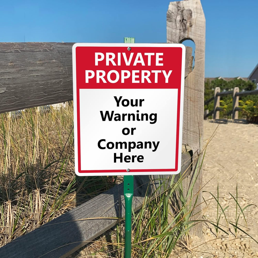 SmartSign 12 x 10 inch “Private Property” Custom Yard Sign & Stake Kit-Ad...