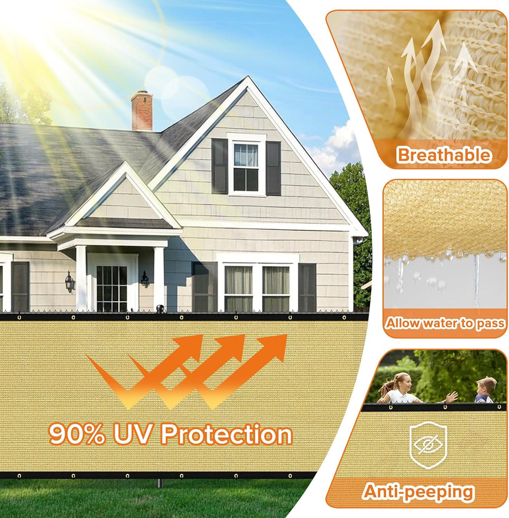 4ftx50ft Fence Privacy Screen Heavy Duty 170 GSM Windscreen & Dustproof F...
