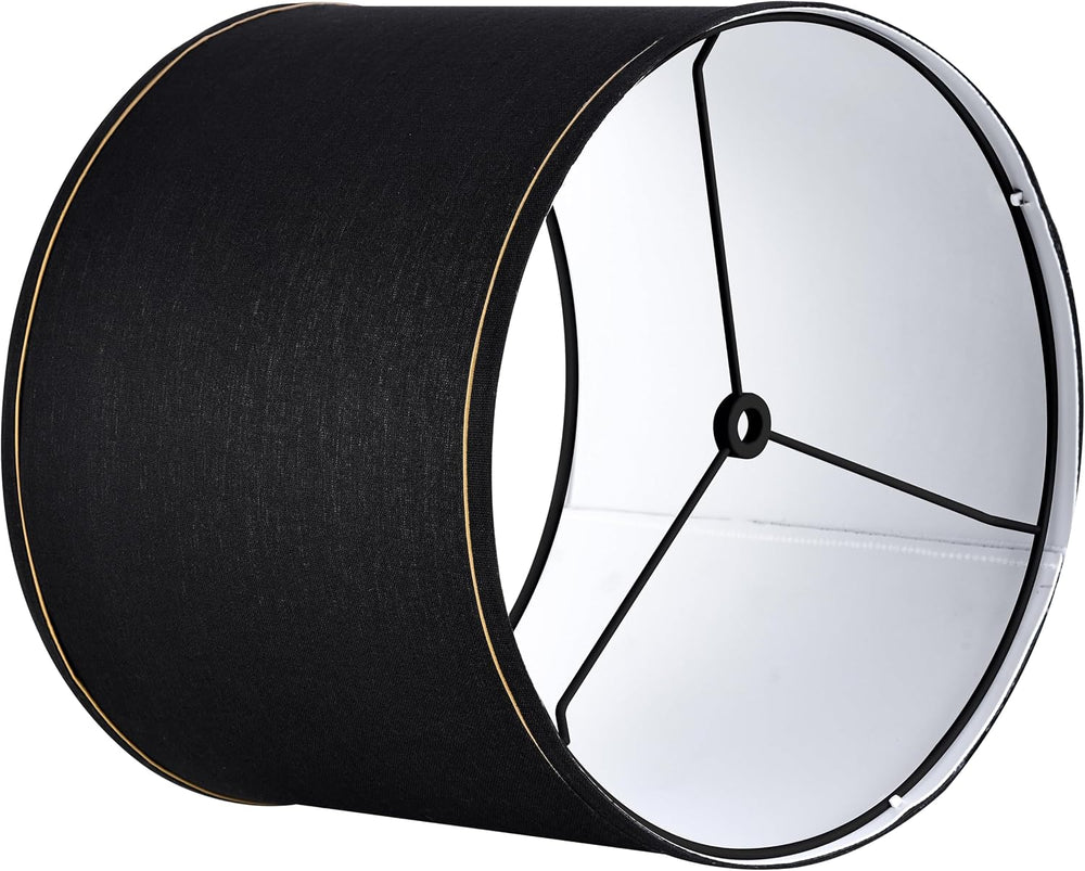 GO&SO Black Lamp Shades 1Pc,13" D x 10" H,Medium Drum Lampshade