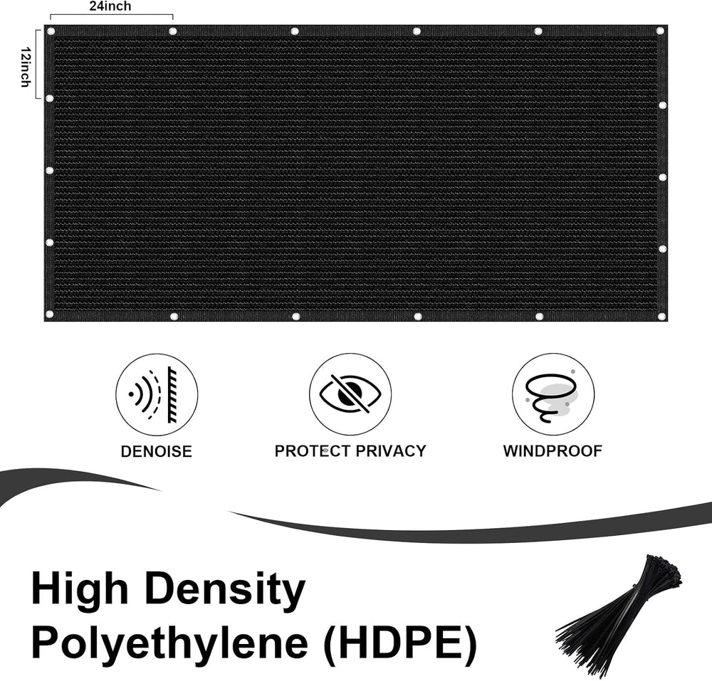 LOVE STORY Custom Size 4' x 36' Outdoor Privacy Fence Screen, Black