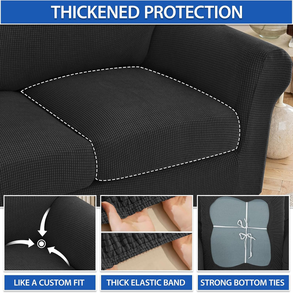 ZNSAYOTX 2 Piece Chair Covers with Arms for Living Room, Super Soft Armchair ...