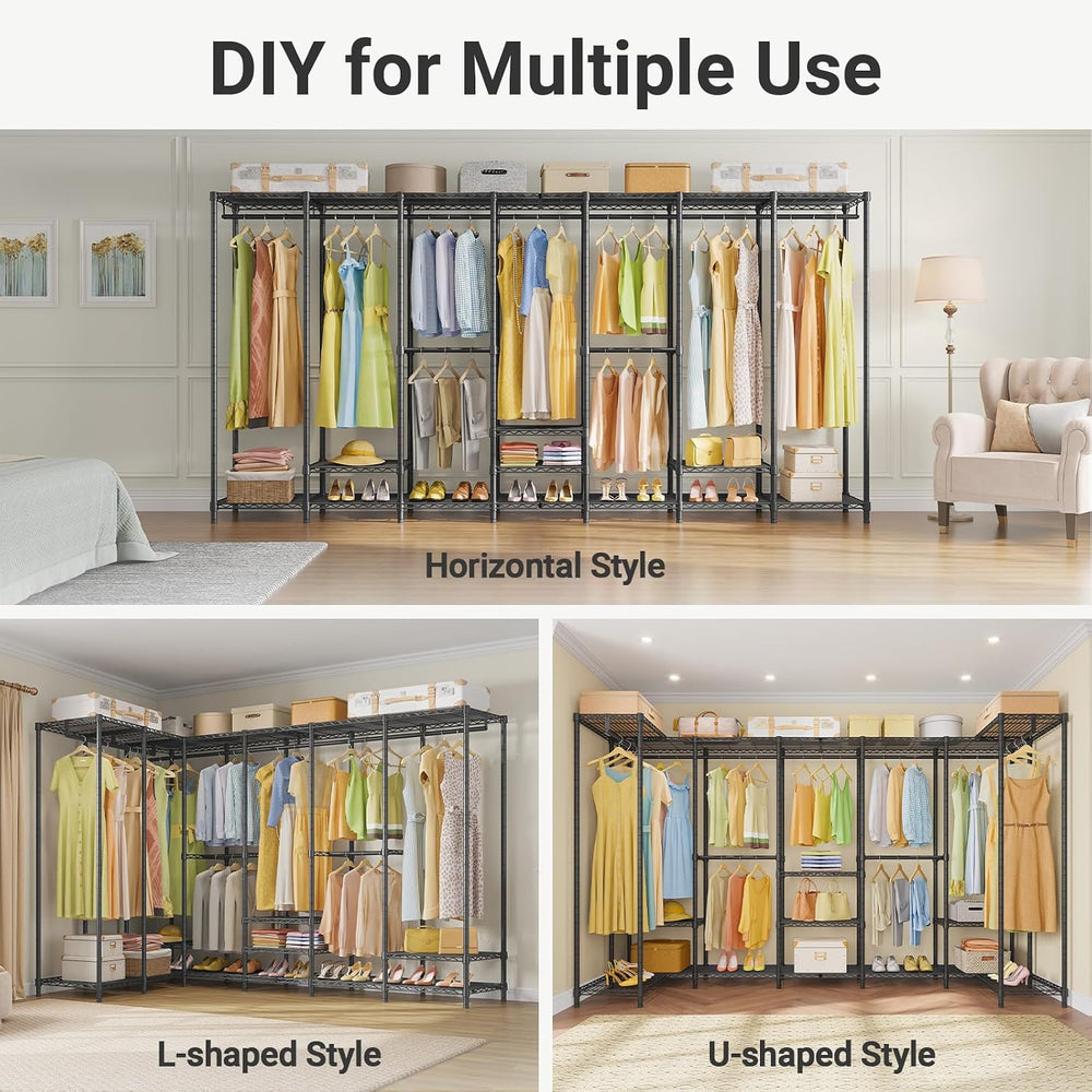 VIPEK U70 Heavy Duty Clothes Rack, Extra Large Closet Organizer, Black