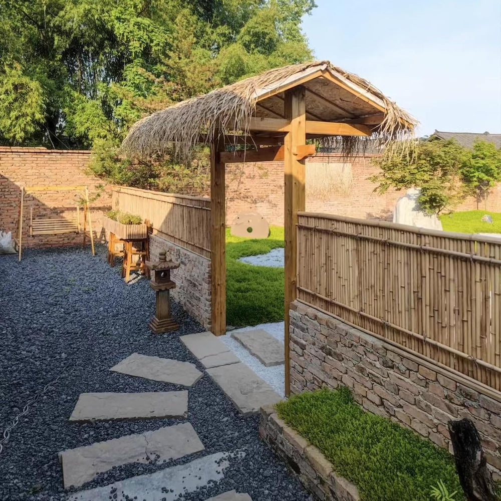 Natural Bamboo Fence, 4 ft x 6 ft Bamboo Fencing Screen for Garden, Rolled Pr...