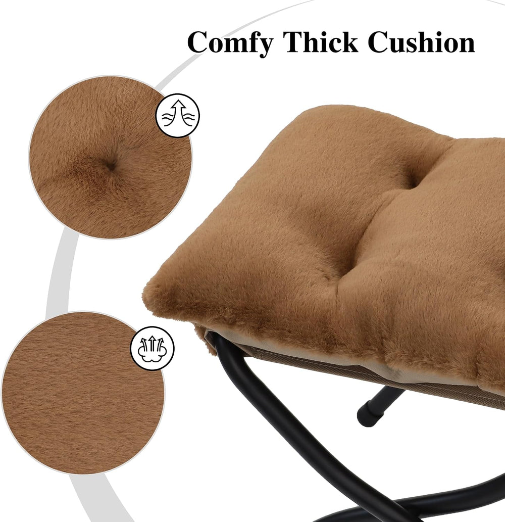 15"(H) Folding Ottoman, Set of 2, Foldable Footrest Stool, Small Foot St...